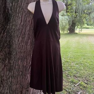 Alyn Paige New York chocolate brown halter dress 10